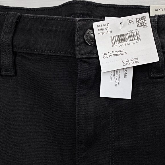 American Eagle Y2K Mid Low Rise Jeggings Black Skinny Jeans 12 Stretchy Slimming - Picture 11 of 12